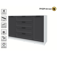 Тумба Тренд КТ-Т160 (Белый ЛДСП/ Пепел ЛМДФ) Ш1600 В1020 Г451